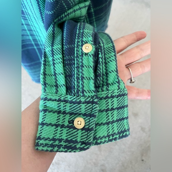 NWT OuterKnown Mens Organic Cotton Buttondown Shirt Size Large Blue and Green - Picture 6 of 13